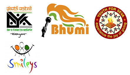 Logos - Yuva, Bhumi, Youth for Seva, Smileys