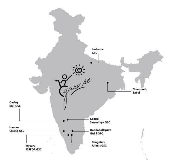 India Map with GarvSe Center Locations