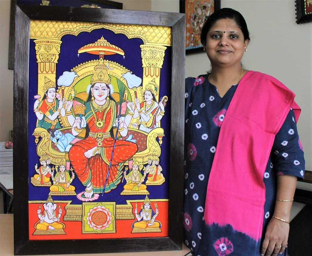 Aparna Raja Students Work @ Tanjore Art Studio